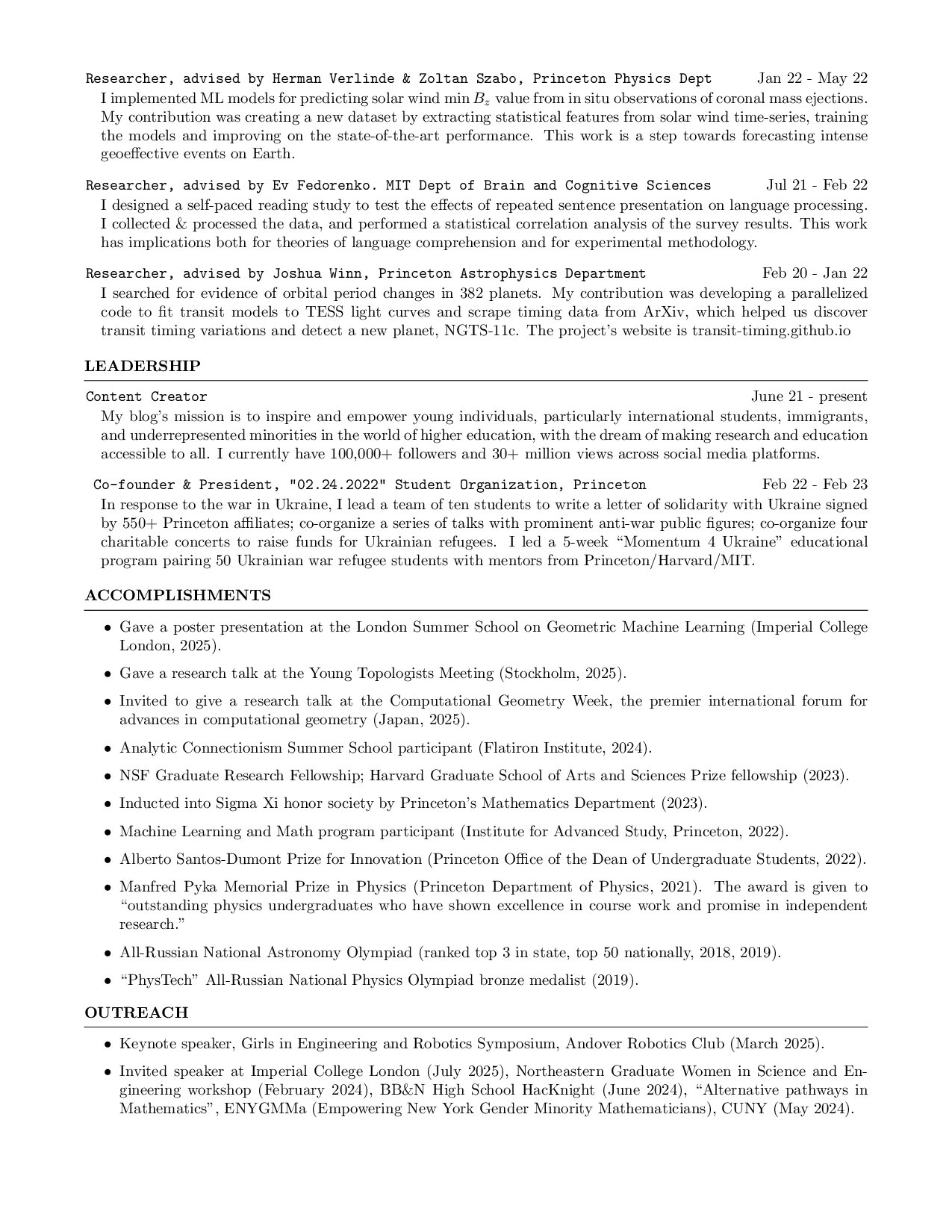My CV, page 2 of 2