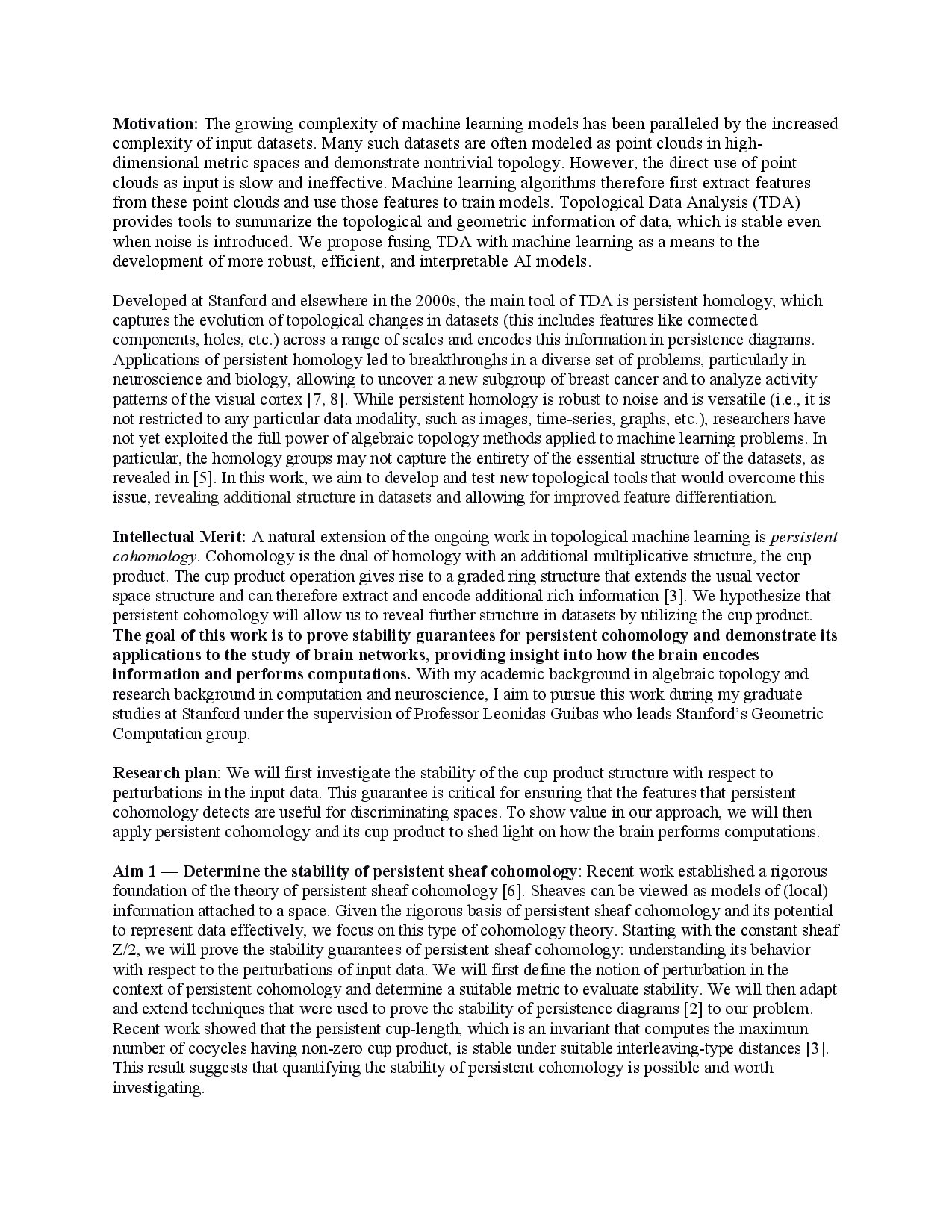 My NSF GRFP Research Proposal, page 1 of 2